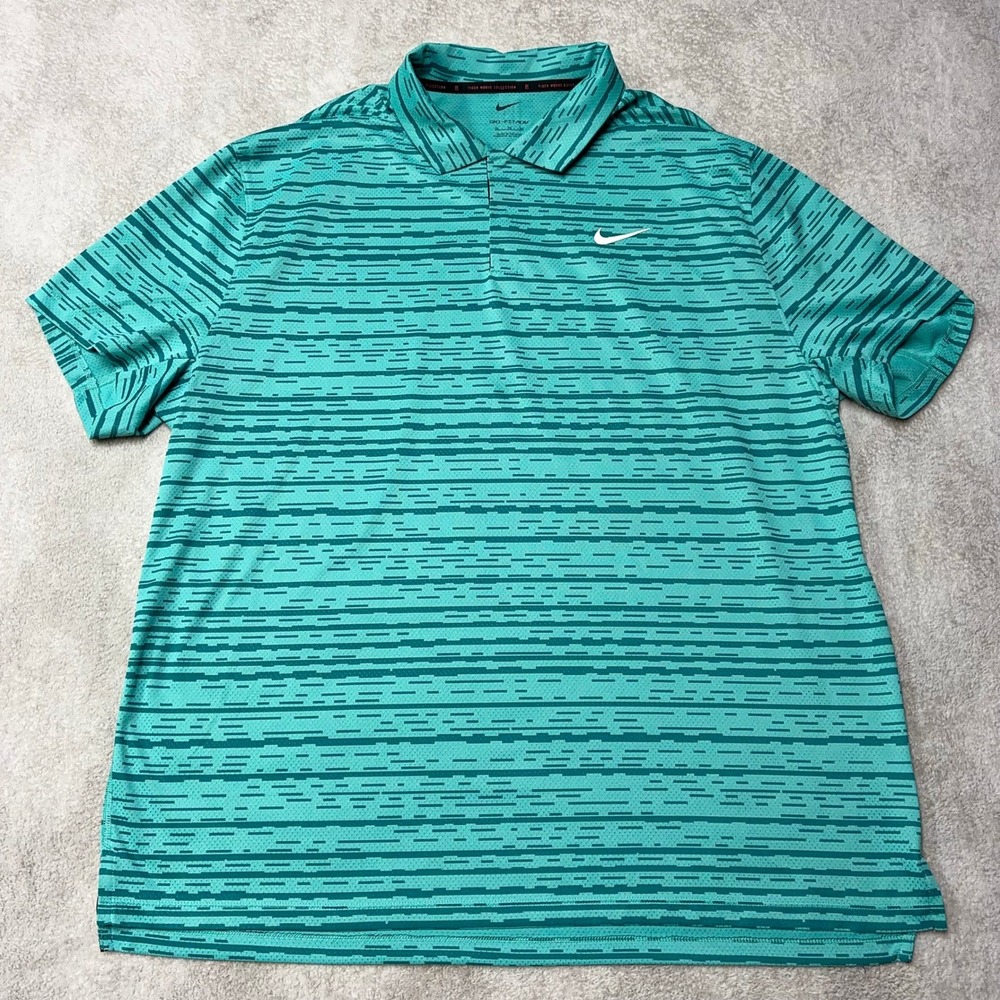 Nike Tiger Woods Collection Polo Shirt Dri-Fit ADV Teal Golf DH0789-392 Mens XL